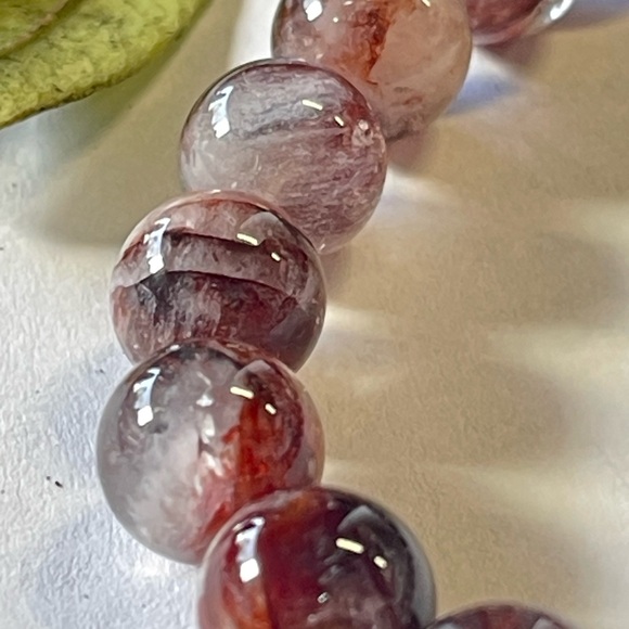 Natural Fire Quartz Bracelet 9mm Crystal Gemstone Stretchy Bracelet - Picture 4 of 5